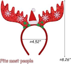img 2 attached to Набор из 10 рождественских ободков с рогами оленя и шапочкой Санты для праздничных вечеринок - ATDAWN