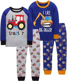 img 4 attached to 🎅 Christmas Excavator Toddler Pyjamas for Boys' Sleepwear & Robes