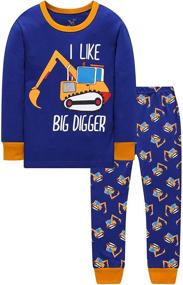 img 3 attached to 🎅 Christmas Excavator Toddler Pyjamas for Boys' Sleepwear & Robes