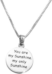 img 2 attached to 🌞 SILVERCLOSEOUT Sterling Silver 'You are My Sunshine, My Only Sunshine' Necklace (18" Chain Included) - A Shimmering Delight!