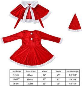 img 2 attached to 🎄 Christmas Velvet Sleeve Holiday Girls' Clothing by Fanng