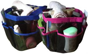 img 1 attached to 🚿 Kinla Mesh Shower Caddy Tote - 2 Pack, Quick Dry Hanging Bath Organizer for Bathroom, Dorm, School, and Travel