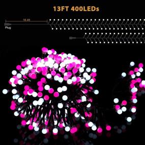 img 2 attached to 🎆 Quntis Christmas Firecracker Fairy String Lights - 13FT 400 LEDs - Outdoor/Indoor Valentines Cluster Twinkle Lights - Linkable Xmas Decor Lights 8 Modes - Pink White - Ideal for Wedding Party Window Yard Tree