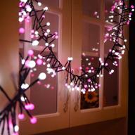 🎆 quntis christmas firecracker fairy string lights - 13ft 400 leds - outdoor/indoor valentines cluster twinkle lights - linkable xmas decor lights 8 modes - pink white - ideal for wedding party window yard tree логотип