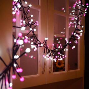 img 4 attached to 🎆 Quntis Christmas Firecracker Fairy String Lights - 13FT 400 LEDs - Outdoor/Indoor Valentines Cluster Twinkle Lights - Linkable Xmas Decor Lights 8 Modes - Pink White - Ideal for Wedding Party Window Yard Tree