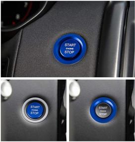 img 2 attached to Enhance Your Land Rover's Style & Protection with 2Pcs Engine Push Start Stop Button Cover - Blue