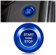 enhance your land rover's style & protection with 2pcs engine push start stop button cover - blue logo