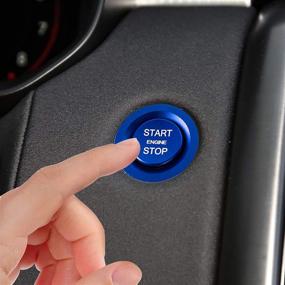 img 3 attached to Enhance Your Land Rover's Style & Protection with 2Pcs Engine Push Start Stop Button Cover - Blue