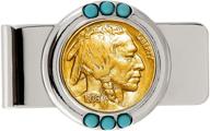 gold layered buffalo nickel turquoise coin logo