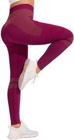 img 3 attached to 🩲 Dequanna Women's High Waist Seamless Leggings: Enhance Gym, Running, Yoga with Butt Lift & Tummy Control