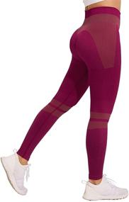 img 4 attached to 🩲 Dequanna Women's High Waist Seamless Leggings: Enhance Gym, Running, Yoga with Butt Lift & Tummy Control