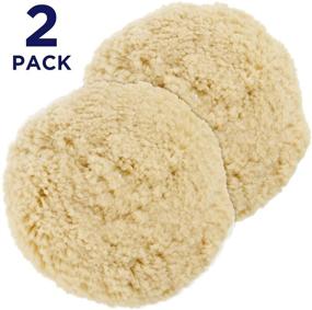 img 3 attached to 🧽 Premium TCP Global 6" 100% Wool Hook & Loop Buffing Pad - Pack of 2 for Compound Cutting & Polishing