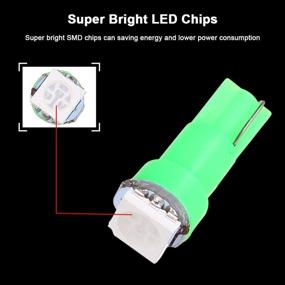 img 1 attached to 🟢 Enhance Your Dashboard with cciyu 20 Pack T5 58 70 73 74 5050SMD LED Wedge Lamp Bulb Light in Vibrant Green (20pack)