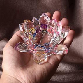 img 1 attached to 🌸 OwnMy 4.5 Inch Crystal Lotus Tealight Holder for Stunning Home Decor – Perfect for Christmas, Weddings, and Parties!