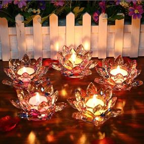 img 3 attached to 🌸 OwnMy 4.5 Inch Crystal Lotus Tealight Holder for Stunning Home Decor – Perfect for Christmas, Weddings, and Parties!