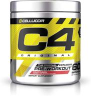 🍹 c4 original fruit punch pre workout powder - immune support with vitamin c - sugar free energy boost for men & women - contains 150mg of caffeine, beta alanine & creatine - 60 servings logo