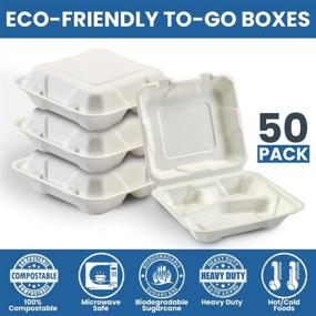 img 3 attached to 🌱 Eco-Friendly Compostable Biodegradable Disposable with 3 Compartments