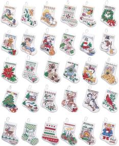 img 3 attached to 🎄 Bucilla 84293 Tiny Stocking: Counted Cross Stitch Ornament Kit for DIY Crafters