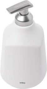 img 2 attached to Corsa White Hand Liquid Soap Pump Dispenser - Modern Matte Ceramic with Soft-Touch Finish, Refillable Foaming Container for Bathroom and Kitchen - Wide Mouth for Easy Refilling