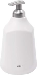 img 4 attached to Corsa White Hand Liquid Soap Pump Dispenser - Modern Matte Ceramic with Soft-Touch Finish, Refillable Foaming Container for Bathroom and Kitchen - Wide Mouth for Easy Refilling