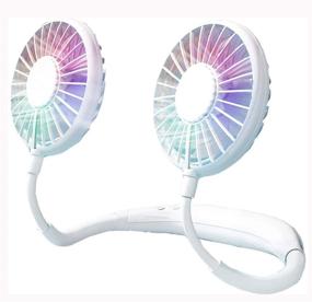 img 4 attached to 🌬️ Hands-Free Neckband Fan Portable Hanging Fan for Personal Use - Mini Wearable Sport Fan, 2000mAh USB Rechargeable Battery, 3 Adjustable Speeds, 360° Silent Cooling, LED Light - Ideal for Office, Travel, Outdoor Activities (White)
