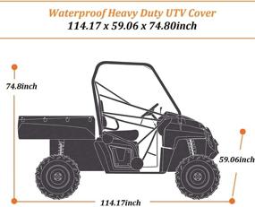 img 3 attached to 🔒 Крышка для УТВ NEVERLAND - из Оксфордского материала, 114.17x59.06x74.80 дюймов (290x150x190 см) - В комплекте сумка для хранения - Защищает УТВ от дождя, града, пыли, снега, гололеда, солнца - Черный.