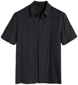 img 3 attached to 👕 Hestenve Sleeve Guayabera Cotton X Large Men's Shirt: Stylish Comfort for Every Occasion!