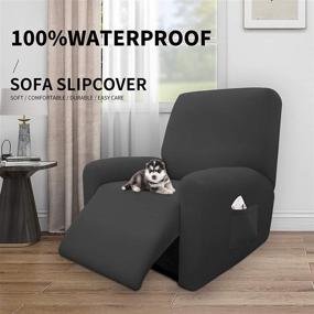 img 3 attached to 🛋️ Easy-Going 4 Pieces 100% Dual Waterproof Recliner Cover: Ultimate Protection for Kids, Pets and Furniture - Dark Gray