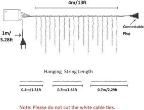 img 1 attached to 🎄 Enhance Your Décor with YOLIGHT 13ft 96 LEDs Icicle Curtain String Drop Lights, Perfect for Christmas, Weddings, and Patio Gardens in Striking Purple