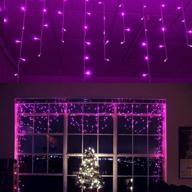 🎄 enhance your décor with yolight 13ft 96 leds icicle curtain string drop lights, perfect for christmas, weddings, and patio gardens in striking purple логотип