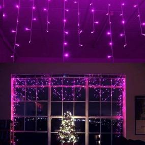 img 4 attached to 🎄 Enhance Your Décor with YOLIGHT 13ft 96 LEDs Icicle Curtain String Drop Lights, Perfect for Christmas, Weddings, and Patio Gardens in Striking Purple