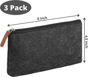 img 3 attached to 🖋️ Mr. Pen: Small Black Felt Pencil Case with Zipper – 3 PC Set for Office Supplies, Pen and Pencil Organization