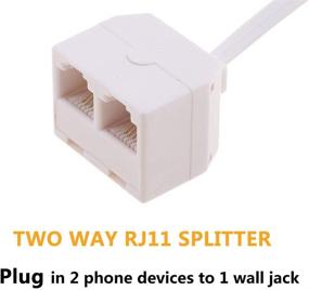 img 2 attached to Uvital 2-Pack RJ11 мужской к разъему на две женских 6P4C разветвитель конвертера кабель с RJ11 6P4C телефон стене Адаптер для стационарного телефона