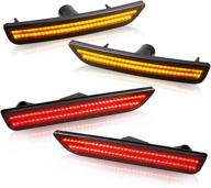 🚗 ndrush front amber led & rear red bumper sidemarker lights for 2010-2014 ford mustang - pack of 4: enhance style & safety logo