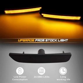 img 3 attached to 🚗 NDRUSH Front Amber LED & Rear Red Bumper Sidemarker Lights for 2010-2014 Ford Mustang - Pack of 4: Enhance Style & Safety