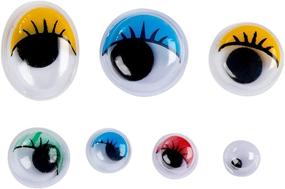 img 1 attached to 500 Pieces of Self-Adhesive Colored Googly Eyes for Crafts - 3 Designs, 7 Sizes - Perfect for Crafting Enthusiasts!