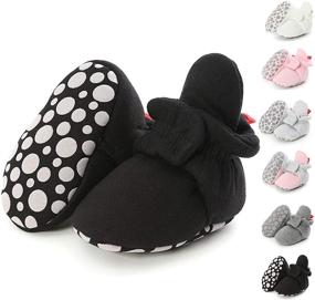 img 4 attached to KIDSUN Soft Fleece Booties for Newborn Infants - Stay On 👶 Socks, Non-Skid Winter Warm Shoes, Ideal Christmas Slippers for Baby Boys and Girls