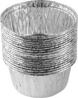 plasticpro 3.5'' round ramekins muffin cups: disposable aluminum tin foil cupcake pans (pack of 20) - freezer & oven safe logo