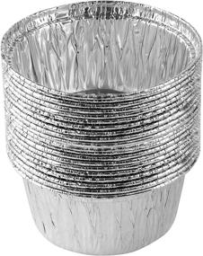 img 4 attached to Plasticpro 3.5'' Round Ramekins Muffin Cups: Disposable Aluminum Tin Foil Cupcake Pans (Pack of 20) - Freezer & Oven Safe