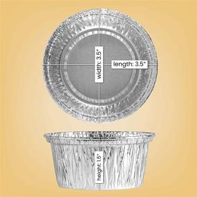 img 3 attached to Plasticpro 3.5'' Round Ramekins Muffin Cups: Disposable Aluminum Tin Foil Cupcake Pans (Pack of 20) - Freezer & Oven Safe