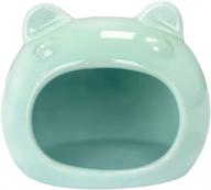 🏠 cyan ceramic small pet hideout - adorable house cozy bed for gerbils, hamsters, mice, mini animals by amazefun logo