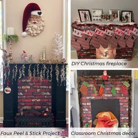 img 3 attached to 🎄 Red Christmas Brick Wallpaper: Peel and Stick, Removable 3D Faux Brick Self-Adhesive Paper for Fireplace Décor, Bedroom, and Kitchen Backsplash - 17.7x118.1 Inches (45x300cm)