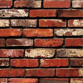 img 4 attached to 🎄 Red Christmas Brick Wallpaper: Peel and Stick, Removable 3D Faux Brick Self-Adhesive Paper for Fireplace Décor, Bedroom, and Kitchen Backsplash - 17.7x118.1 Inches (45x300cm)