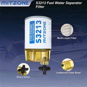 img 2 attached to 🚤 MITZONE S3213 Fuel Water Separator Filter with Clear Bowl Replacement For Outboard Motor Mercury 35-60494-1 Yamaha Racor Sierra Marine Engines Boat