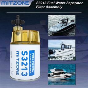 img 1 attached to 🚤 MITZONE S3213 Топливный водоотделитель с прозрачной чашей для замены на наружный двигатель Mercury 35-60494-1 Yamaha Racor Sierra Marine Engines Boat