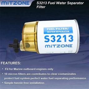 img 3 attached to 🚤 MITZONE S3213 Fuel Water Separator Filter with Clear Bowl Replacement For Outboard Motor Mercury 35-60494-1 Yamaha Racor Sierra Marine Engines Boat