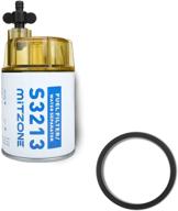 🚤 mitzone s3213 fuel water separator filter with clear bowl replacement for outboard motor mercury 35-60494-1 yamaha racor sierra marine engines boat logo