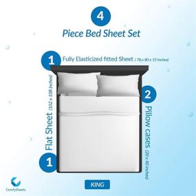 img 2 attached to 🏰 Egyptian King Size Cotton Bed Sheets Set: Luxurious 800 Thread Count White Sheets and Pillow Cases (4 Piece) - Sateen Weave, King Deep Pocket Sheets - Premium Quality Pure Egyptian Cotton Sheets King Size Bed