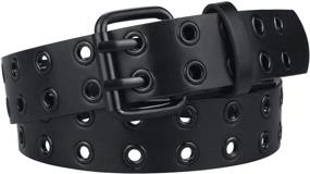 img 4 attached to 👀 Grommet-Studded Leather Belts with Edgy Accessories