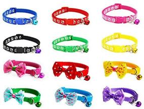 img 4 attached to 🐶 NACOCO 12 Предложение мягких полиэстеровых ошейников для собак с бельем и бантом - Регулируемые ошейники для щенков и котят
